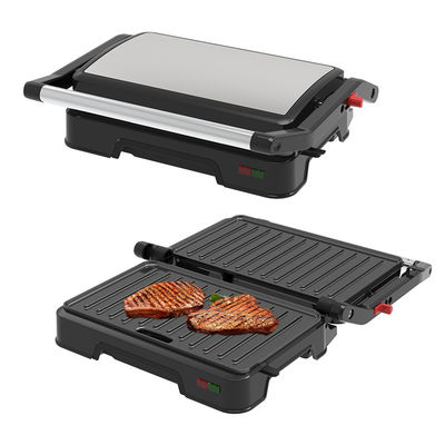 2200W گرل الکتریکی Panini سازنده دما قابل تنظیم ساندویچ فشار توستر باز 180 درجه فولاد ضد زنگ تماس گرل