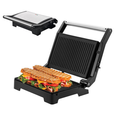 2200W گرل الکتریکی Panini سازنده دما قابل تنظیم ساندویچ فشار توستر باز 180 درجه فولاد ضد زنگ تماس گرل