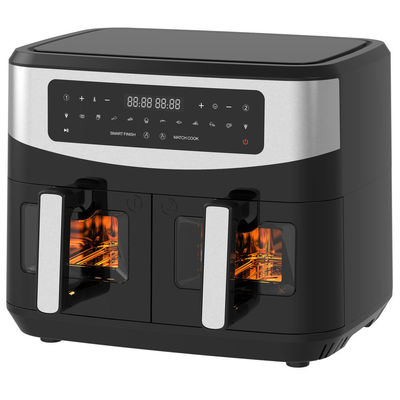 4.5L دو قاشق هوا با 2 سبد از طریق پنجره شیشه ای ببینید SYNC آشپزی دو کشو