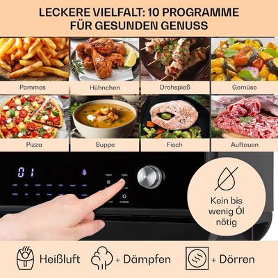 18 لیتری دو لیتری با بخار و عملکرد خشک کردن 2450W توستر دی هیدراتور بدون روغن