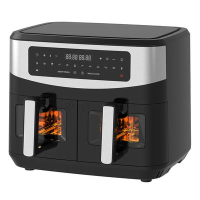 2400W 9L دو قاشق هوا با پنجره شفاف 12 پیش تنظیم پخت و پز
