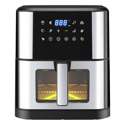 7L با پنجره فولاد ضد زنگ فریزر هوا فنجان صفحه لمسی LED برای 12 پیش تنظیم آسان تمیز 1800w خانه