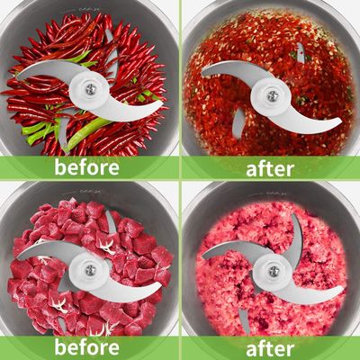 مینی گوشت مخلوط کننده Chopper الکتریکی مواد غذایی سبزیجات فولاد ضد زنگ سنگ شکن گوشت