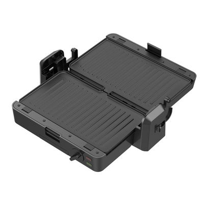 1200W گرل قابل جدا کردن تماس 3 صفحه 105 درجه 180 درجه دمای باز تنظیم کندی الکتریکی PTFE ضد چسب برای BBQ خانگی