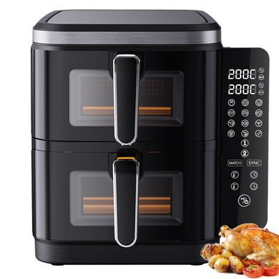 6l + 6l فریزر هوا دو لایه ای 2800w پوشش ضد چسب مدرن مربع کنترل دیجیتال فولدر LED صفحه نمایش منوی خانگی الکتریکی