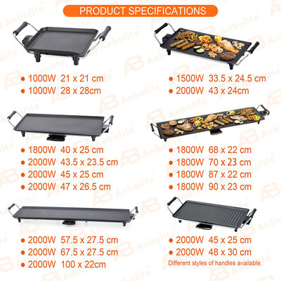 آنبولیف 1800W برقی تپانیاکی گرل با سطح ضد چسب