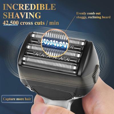 ماشین تراش برقی قابل حمل برای مردان با باتری 1000 میلی آمپر USB رزور فولی قابل شارژ برای سفر و استفاده روزانه