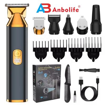 ماشین اصلاح موی برقی چند منظوره 6 در 1 با ضدآب IPX7 و زمان شارژ 1.5 ساعته برای اصلاح مردانه