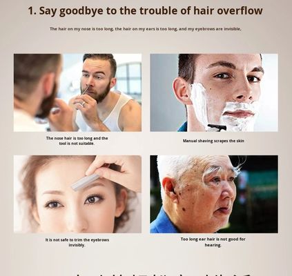 ریشتراش برقی موی بینی ANBOLIFE با باتری لیتیومی برای استفاده خانگی، پلاستیک بادوام، پیرایشگر شخصی