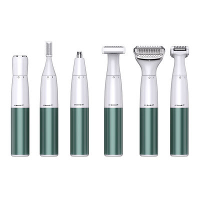 6-در-1 چند وظيفه زنانه تراش کننده تراش کننده با 1200mAh باتری تیغه فولاد ضد زنگ و قطعات اضافی رایگان