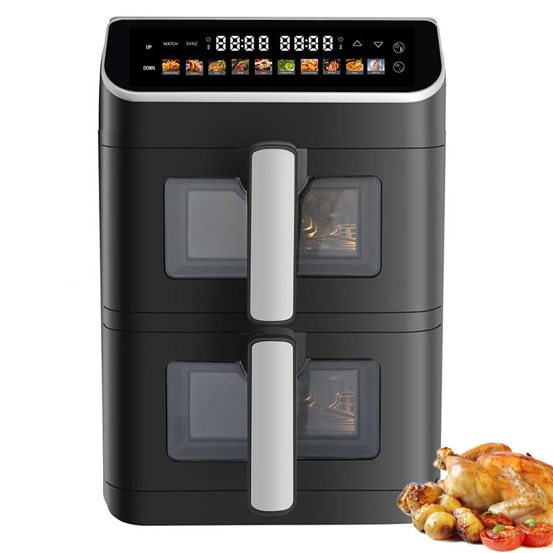 Dual Stack 12 Color Presets 6+6l Electric Digital Air Fryer Sync dual cook Function با گزینه نوع اجاق پنجره قابل مشاهده